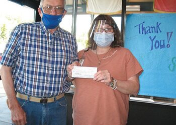 American Legion Post 413 Commander Bob Mattson presented a check for $750 to the VeteranÃ¢â‚¬â„¢s Home in Silver Bay. Photo courtesy of Bob Mattson